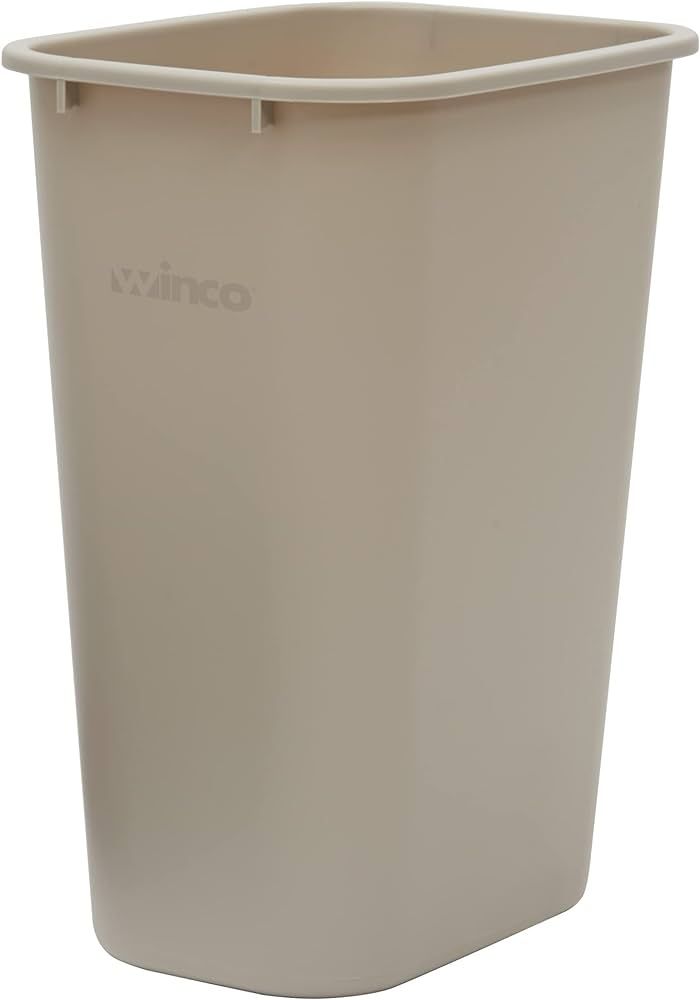 Winco PWR-41BE Waste Basket, 10 Gallon, Plastic ,Beige | Amazon (US)