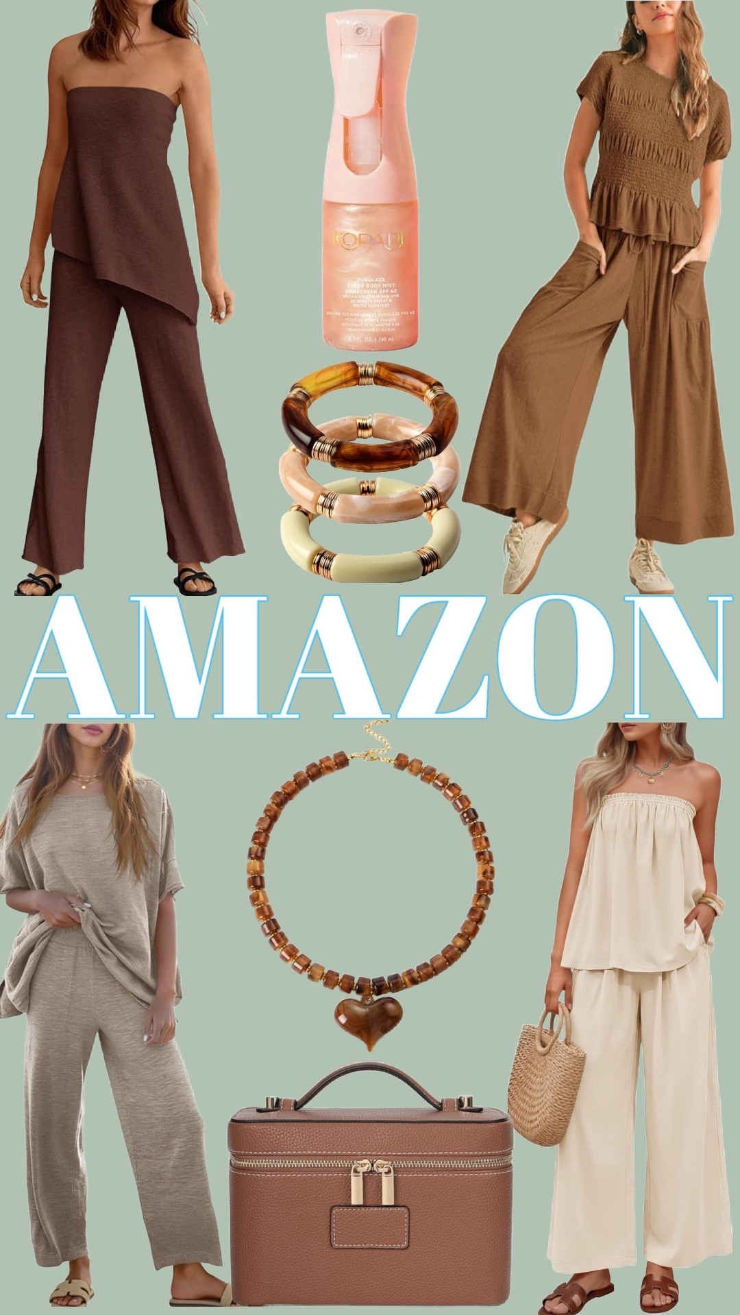 Amazon finds 

Amazon set, brown outfit, Amazon fashion, beach vacation outfits

#LTKootd #LTKMidsize #LTKgrwm