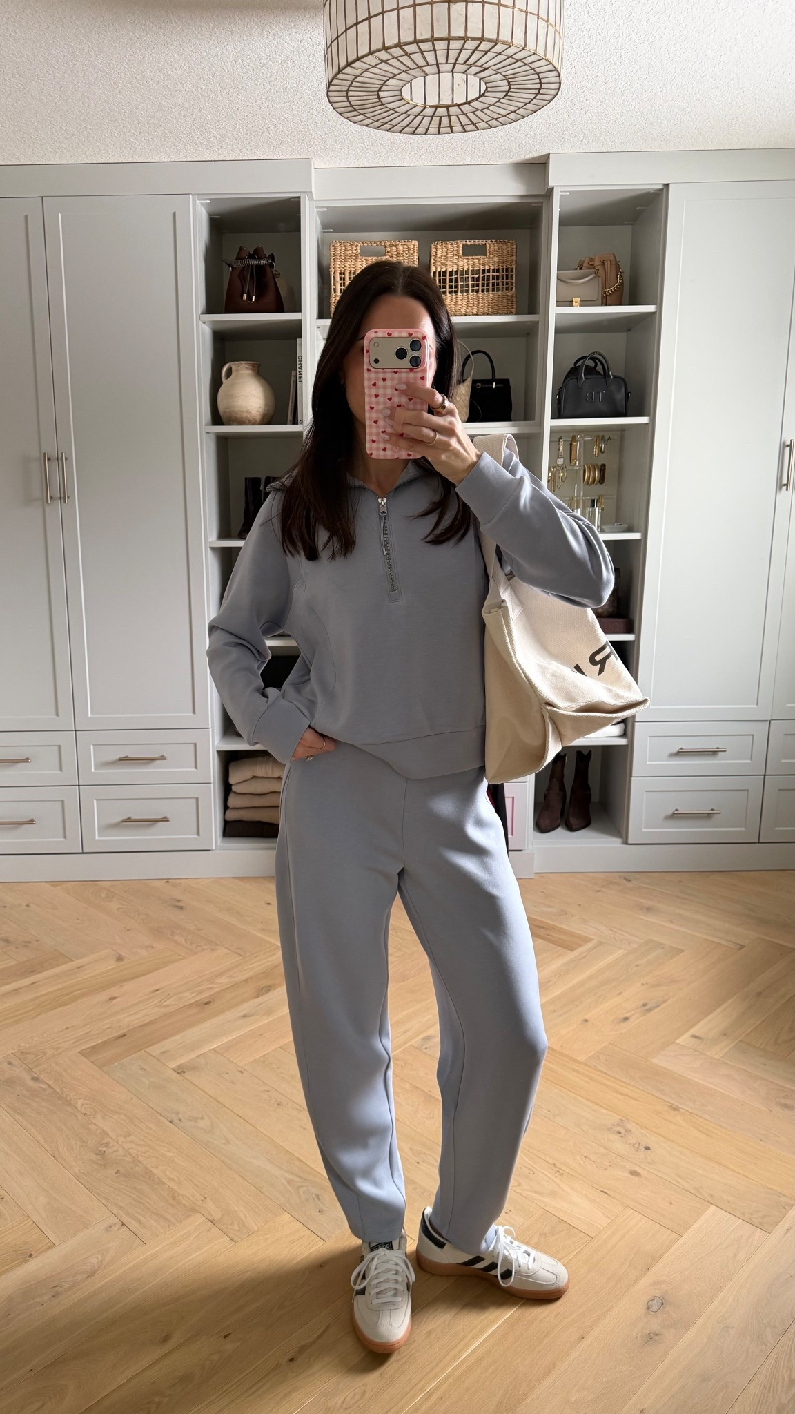 New Spanx airessentials color 😍☁️
Sized up to a M in the pullover and true size S tall in the barrel pant! I’m 5’7”. Pullover is tts but I wanted a little more roomy fit. 

#LTKTall #LTKootd #LTKmomlife