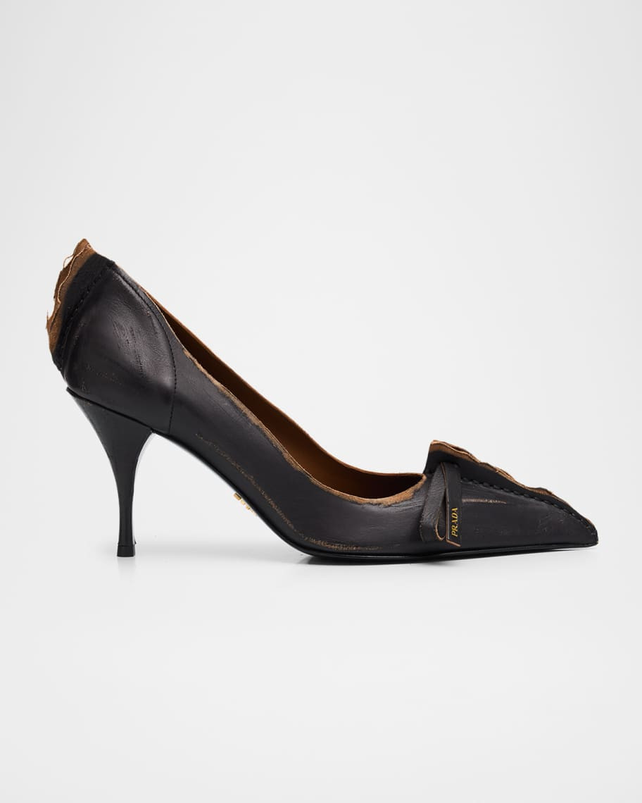 Prada Leather Bow Pumps | Neiman Marcus