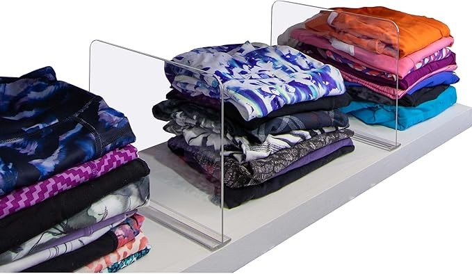 Bee Neat Clear Acrylic Shelf Dividers for Closets - Closet Shelf Organizer and Storage for Clothe... | Amazon (US)