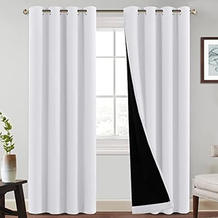 Deconovo 100% Blackout Curtains, Faux Linen Extra Long Grommet Room Darkening Drapes, Noise Reducing | Amazon (US)