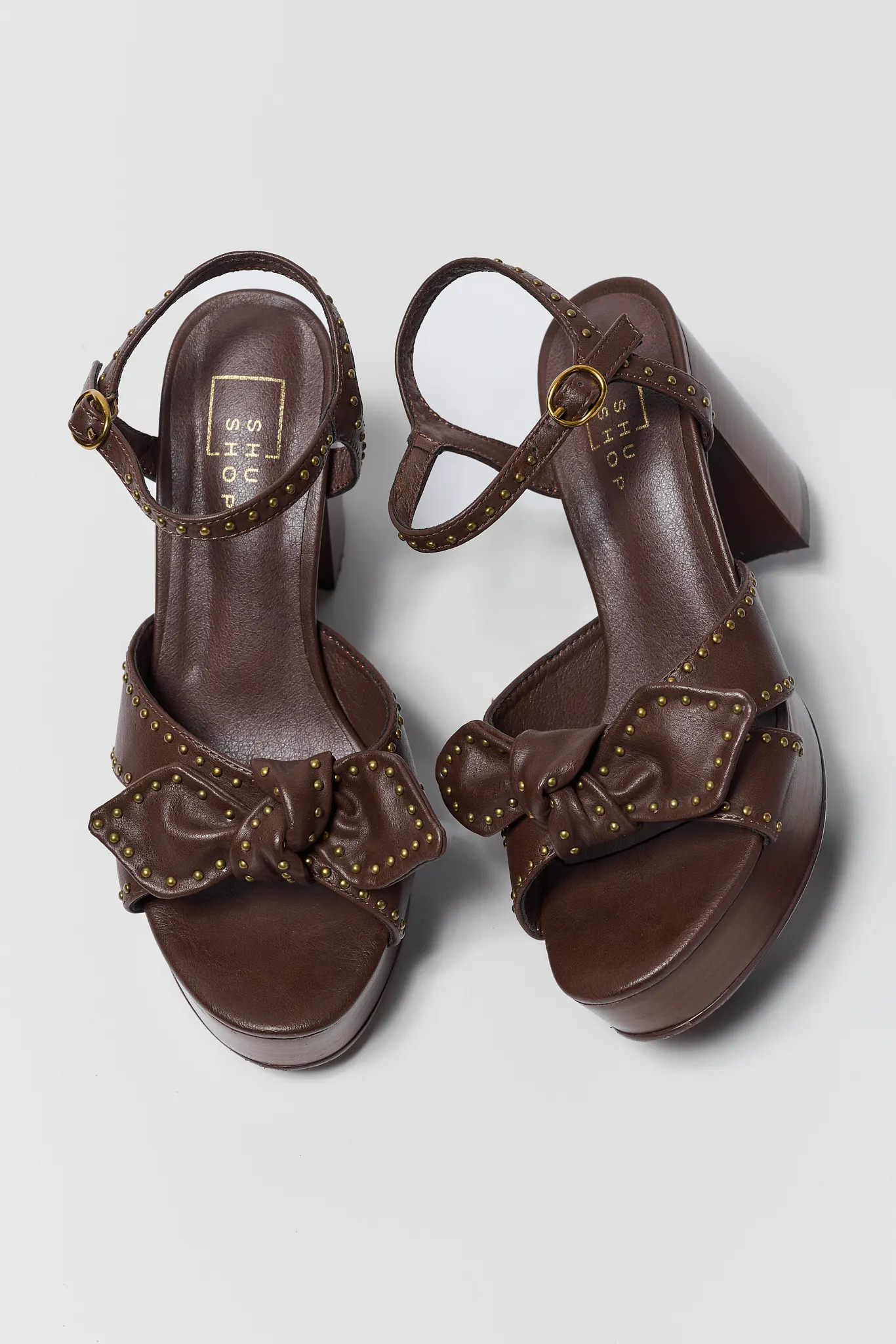 Brown Faux Leather Platform Heel | Avara