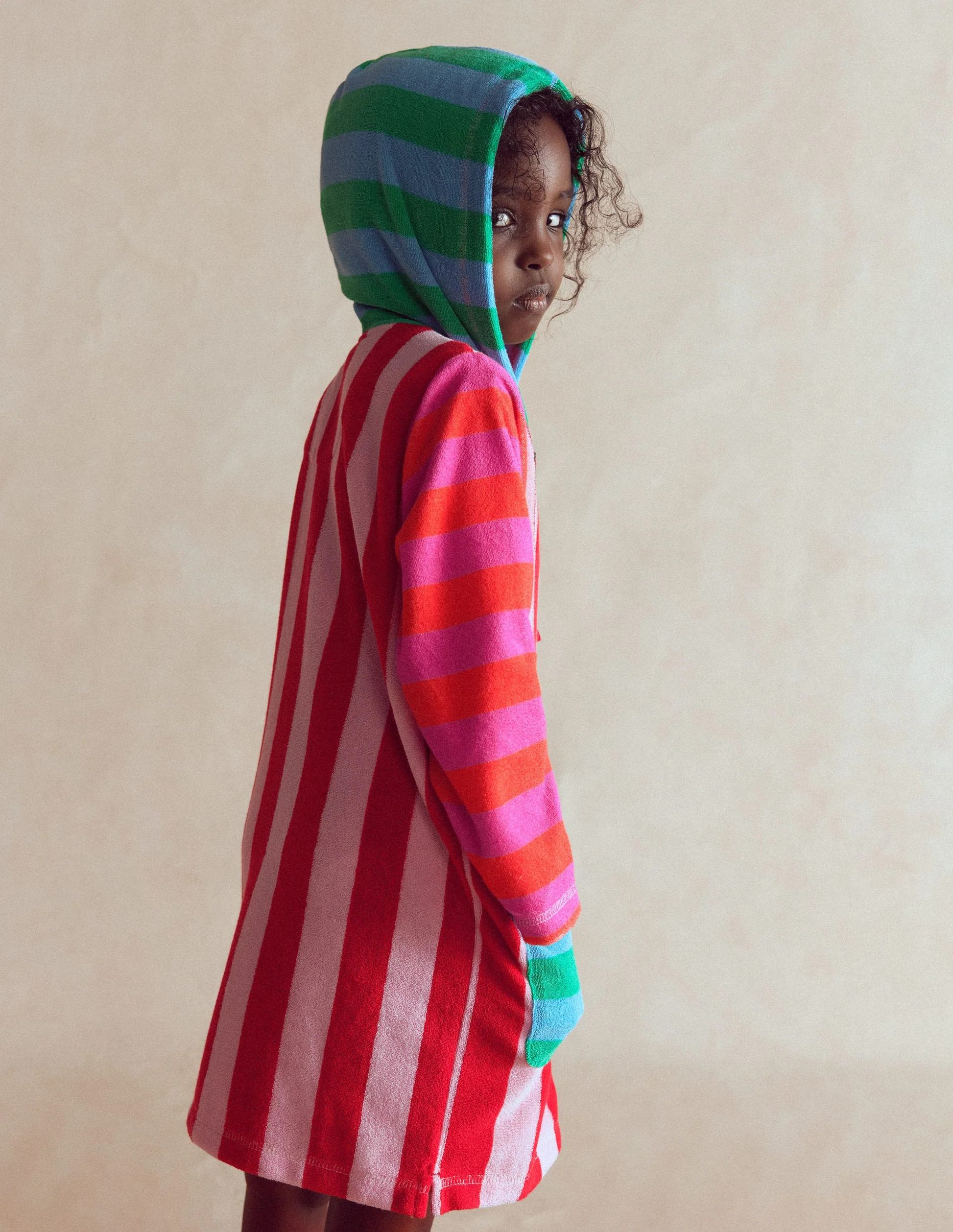 Romie Towelling Zip Throw-On-Multi Stripe | Boden (US)