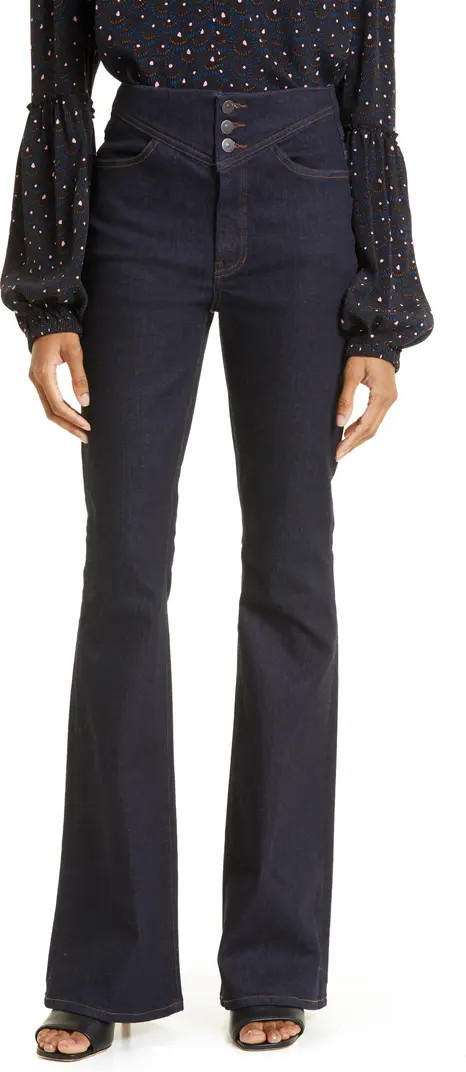Veronica Beard Beverly Yoke Front Wide Leg Jeans | Nordstrom | Nordstrom