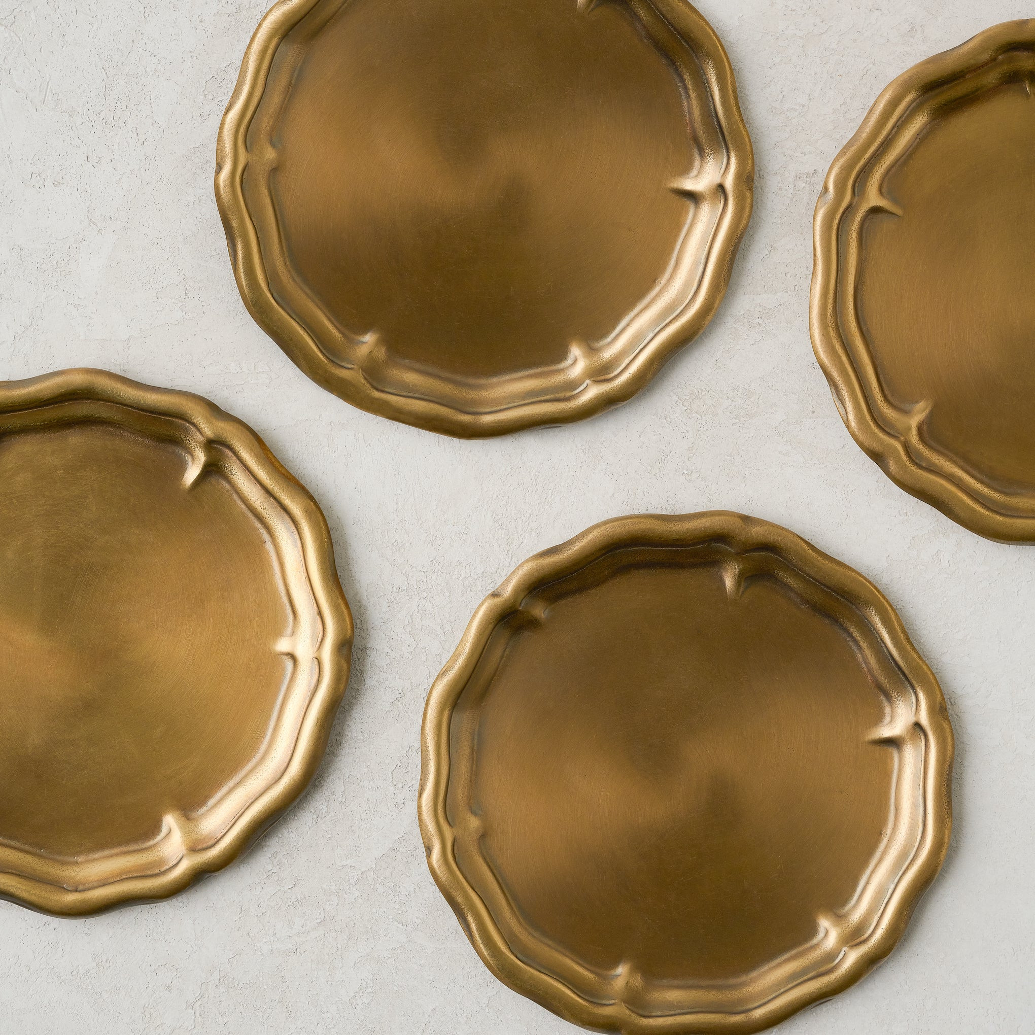 Vintage-Inspired Brass Coaster Set of Four | Magnolia