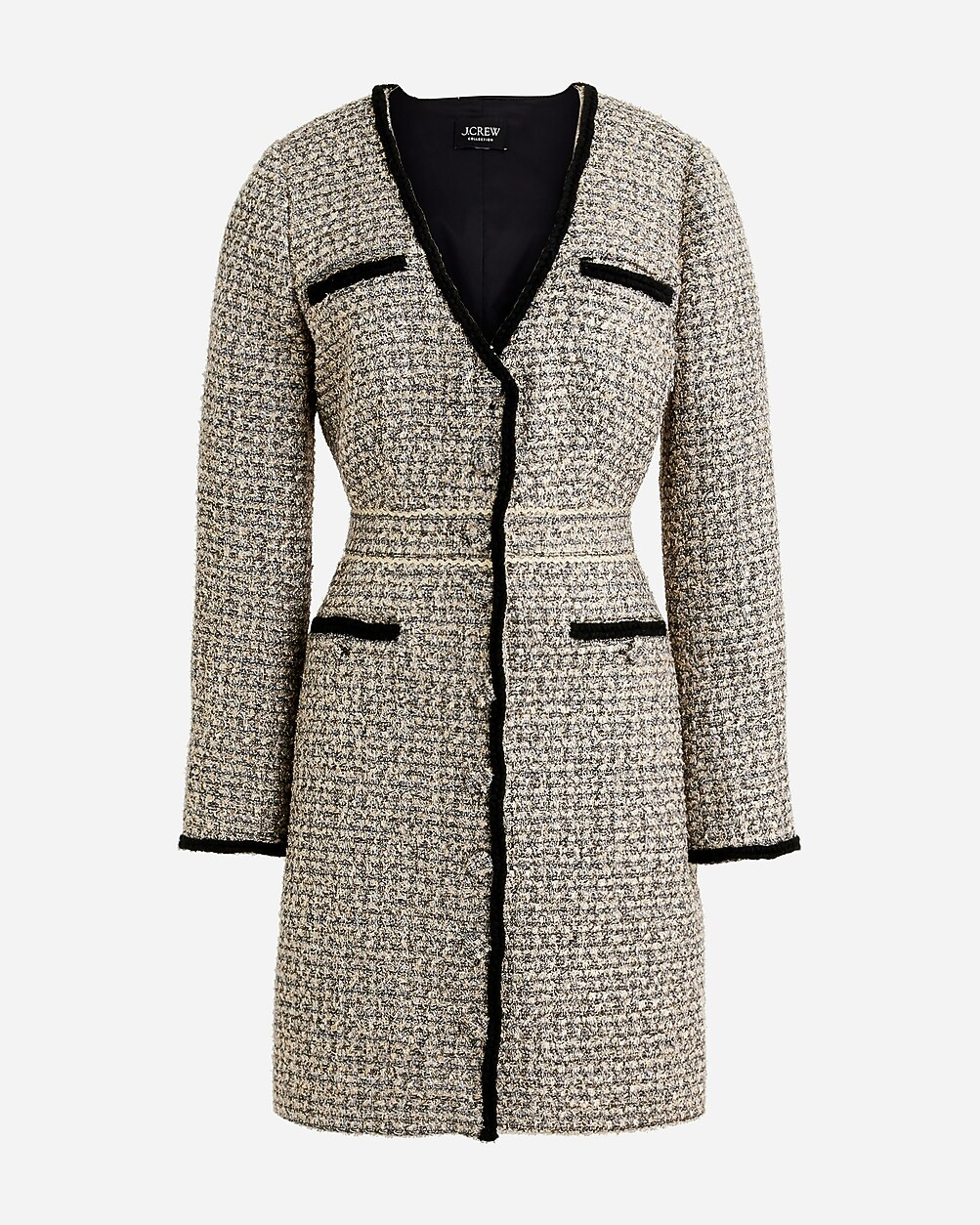 Collection V-neck lady dress in tinsel tweed | J. Crew US