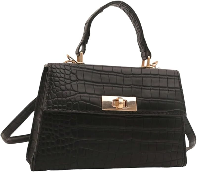 SweatyRocks Women's Crocodile Leather Small Crossbody Purses Trendy Top Handle Shoulder Bags | Amazon (US)