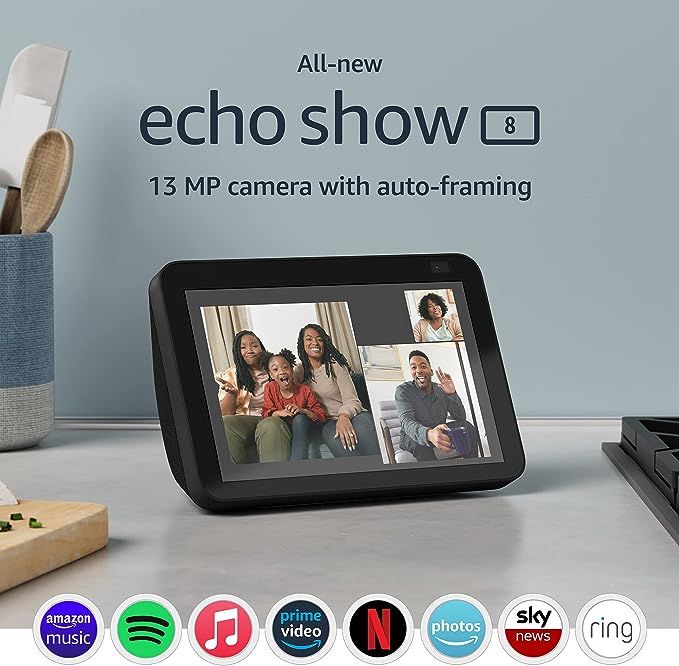 All-new Echo Show 8 | 2nd generation (2021 release), HD smart display with Alexa and 13 MP camera... | Amazon (UK)