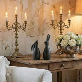 Modern Round Bunny Statue Set of 2 | Antique Farm House