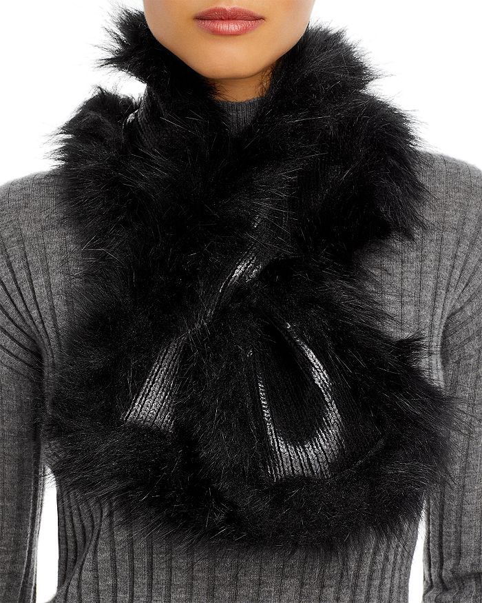 Metallic Knit Faux Fur Scarf | Bloomingdale's (US)