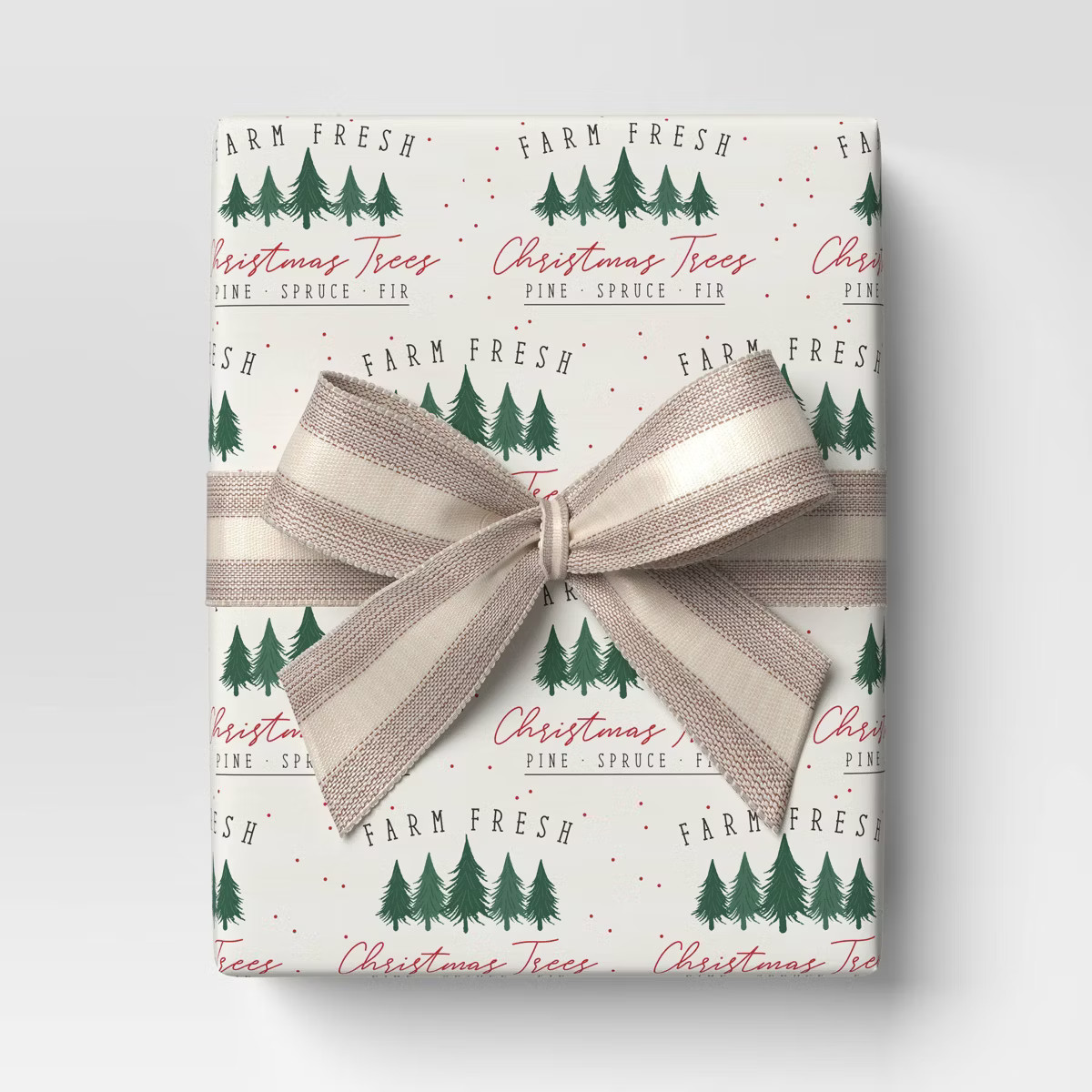 50 sq ft Trees Christmas Gift Wrap Beige - Wondershop™ | Target
