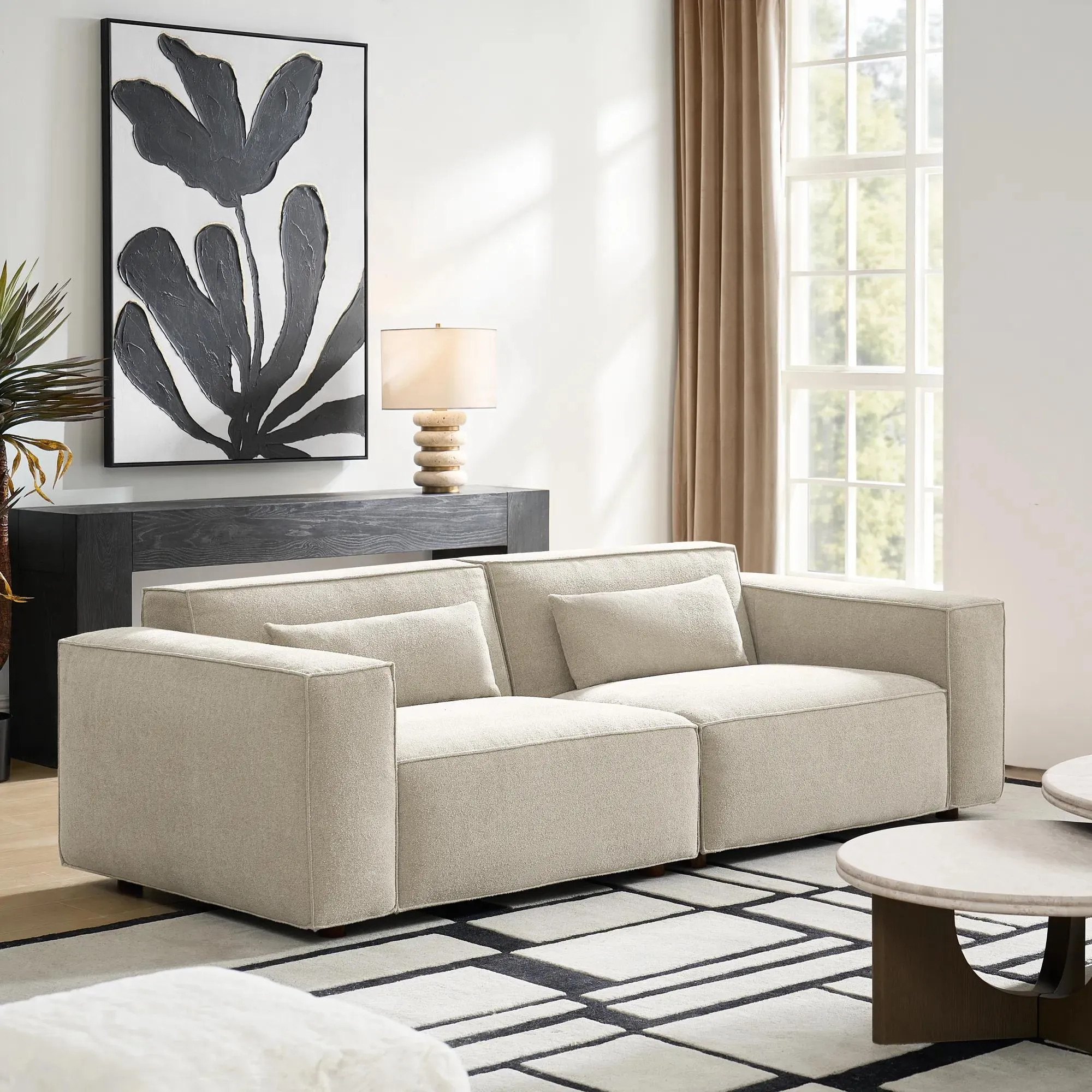 Arisa Sofa | Beige | Sofas & Loveseats | Z Gallerie | 92''W �? 39.5''D �? 28�??H | Chenille Polyester Fabric, High-Resili | Z Gallerie