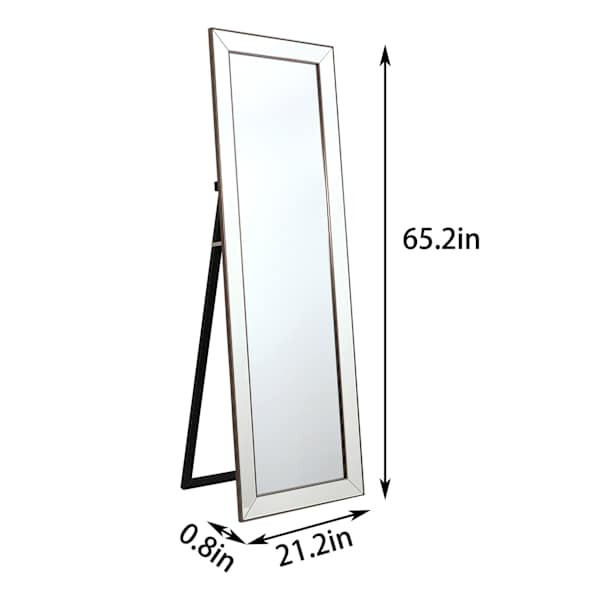 Mirror Framed Black Floor Mirror, 21x65 | At Home
