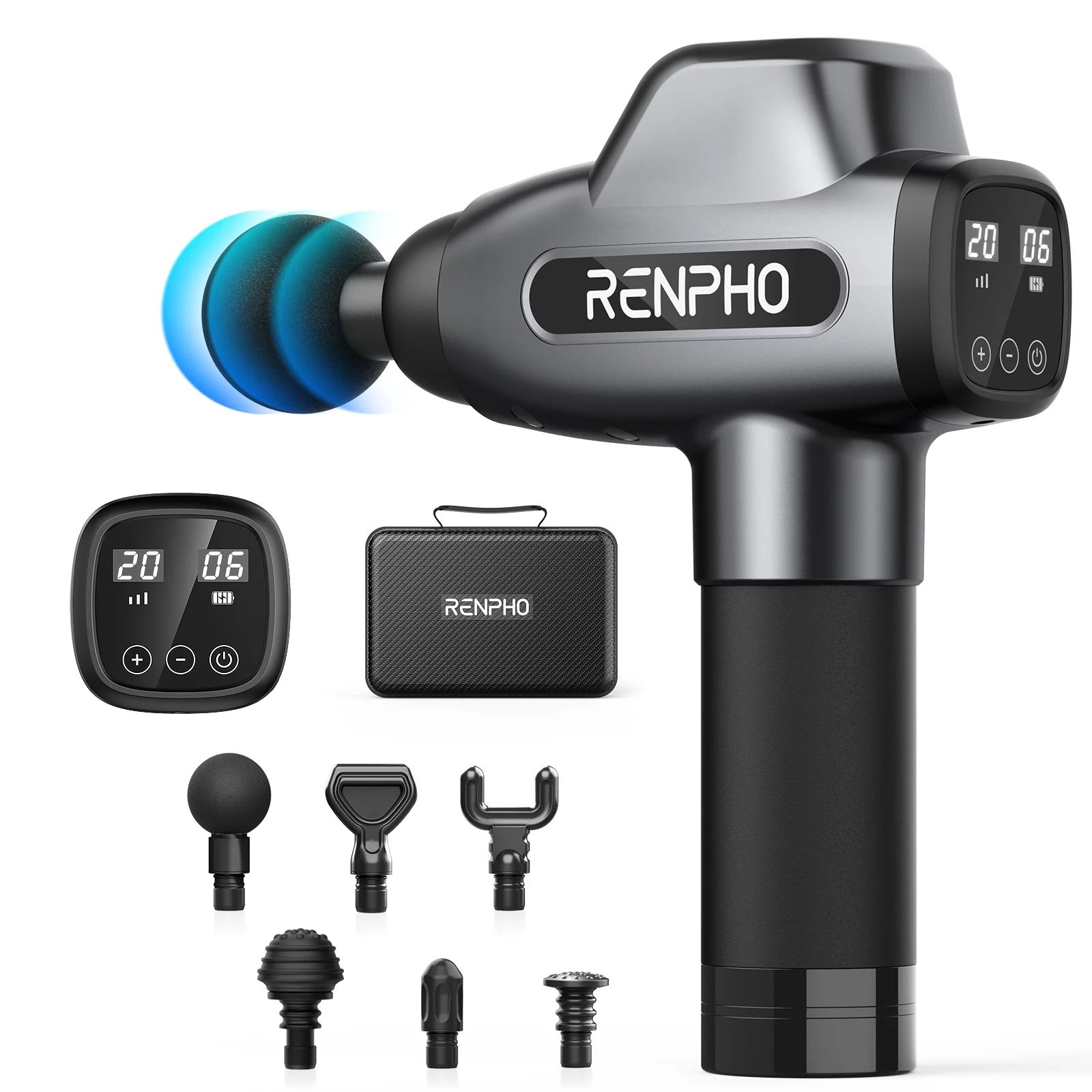 Renpho Percussion Muscle Massage Guns for Athletes Pain Relief -Black, Ideal Gifts - Walmart.com | Walmart (US)
