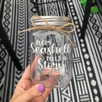 Plastic Seashell Collection Display Jar - Every Tells A Story - Family Beach Trip - Sand Container - Memory Seashore Keepsake | Etsy (US)