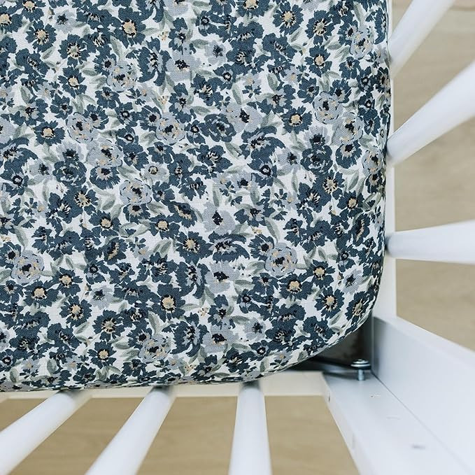 Liberty Floral Muslin Crib Sheet by Mebie Baby, Soft and Breathable Bed Sheets for Babies, Modern... | Amazon (US)