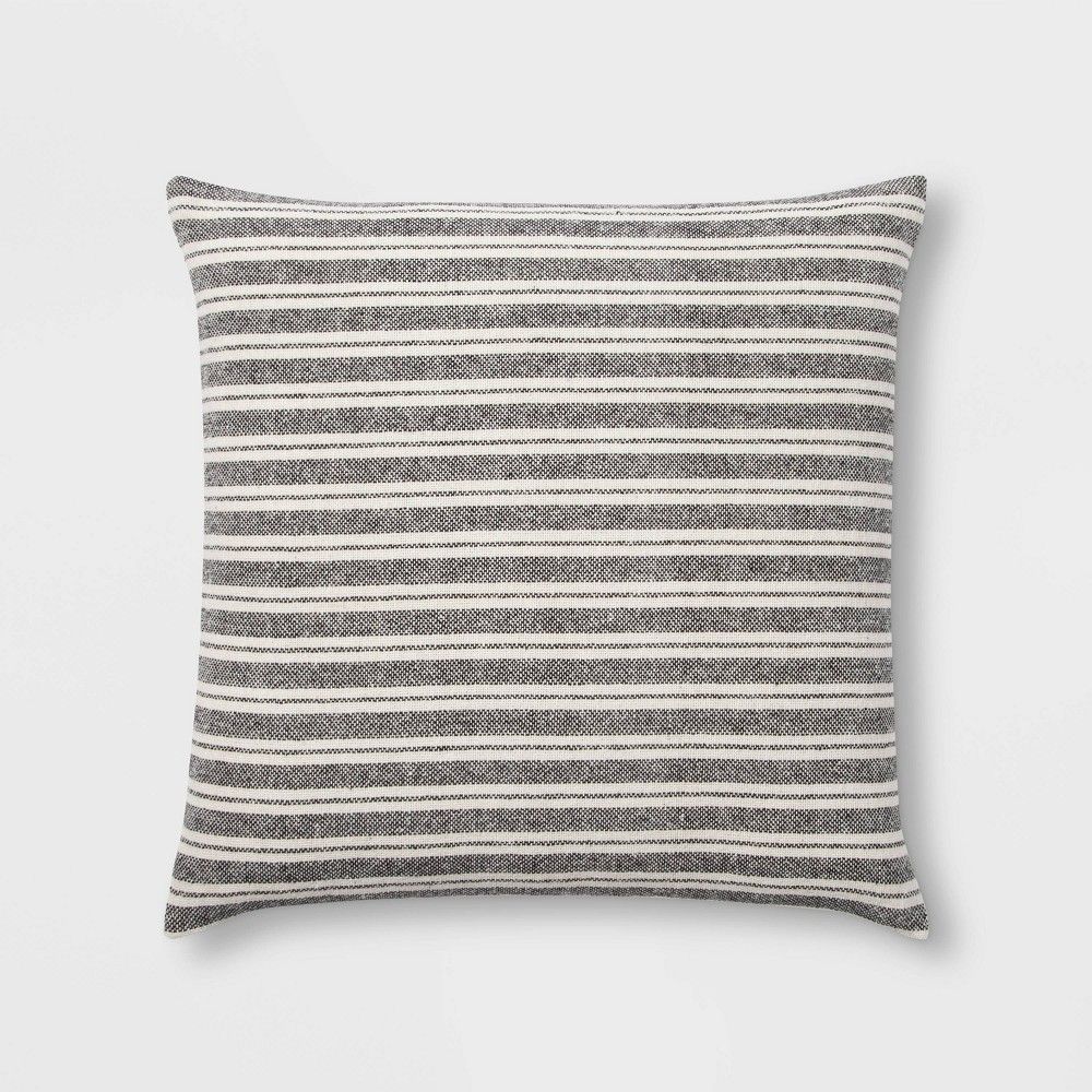 Woven Stripe Oversize Square Pillow Black/Cream - Threshold , Black White | Target