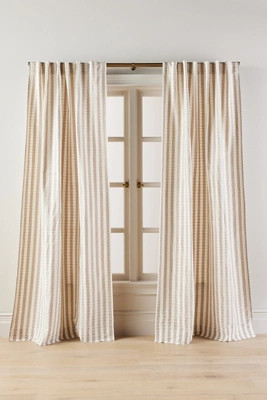 Cotton Woven Stripe Curtain | Anthropologie (US)