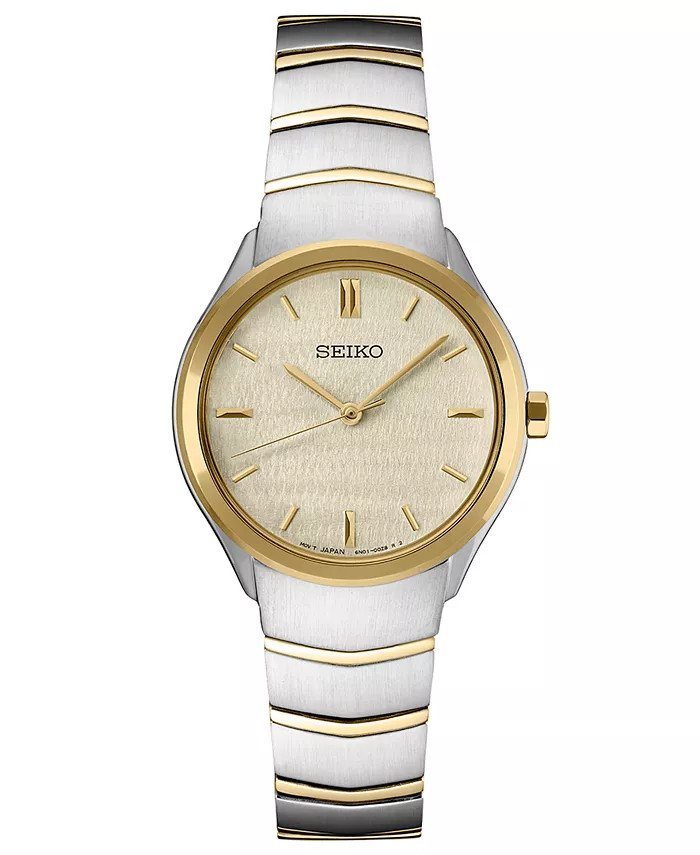 Seiko Women's Essentials Two-Tone Stainless Steel Bracelet Watch 30mm - Macy's | Macy's