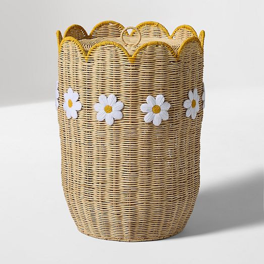 Daisy Rattan Lidded Hamper | West Elm (US)
