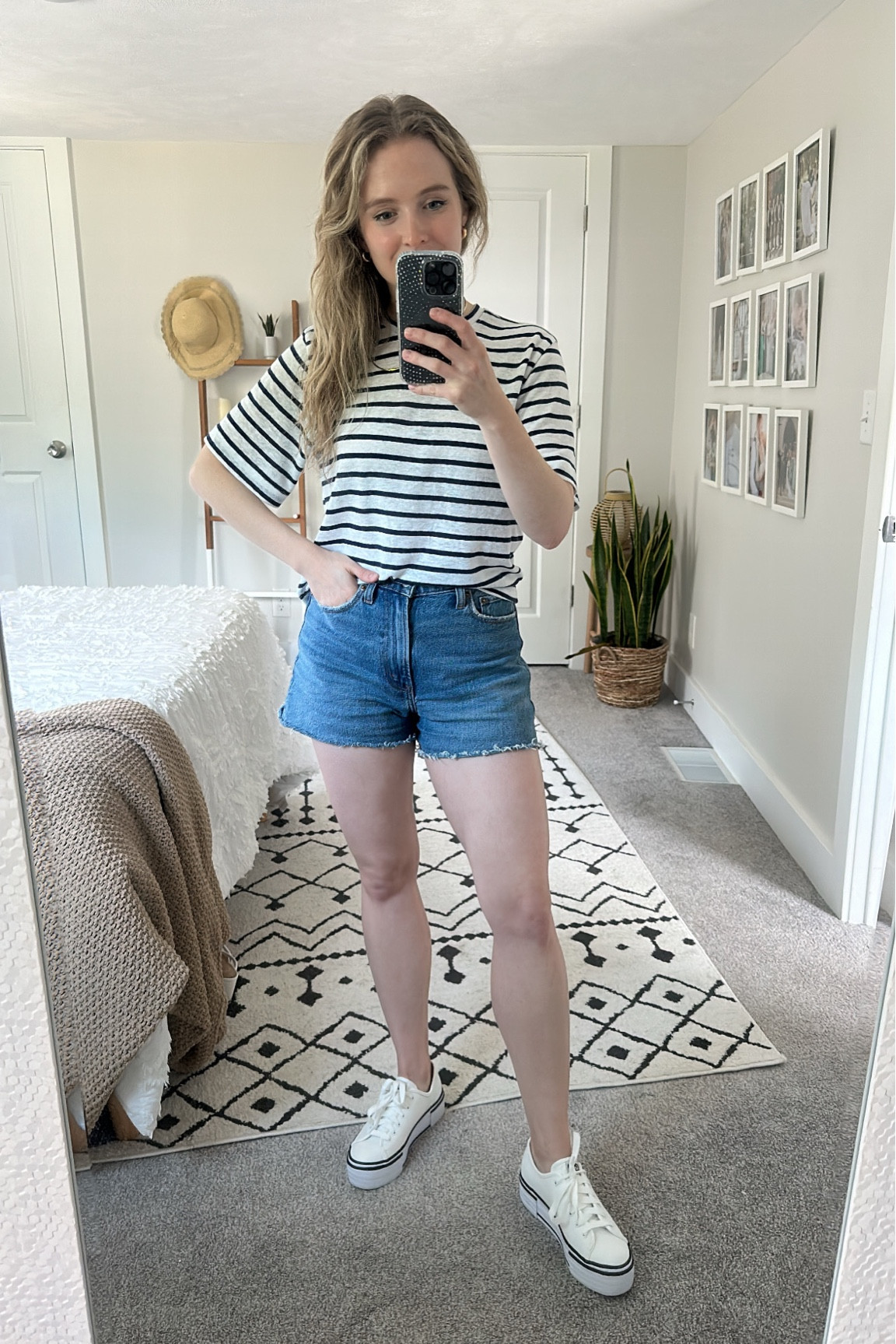 Outfit of the day
XS linen striped tee
25 curve love shorts (listing some similar options)
6.5 in leather sneakers TTS


#LTKsalealert #LTKshoecrush #LTKstyletip