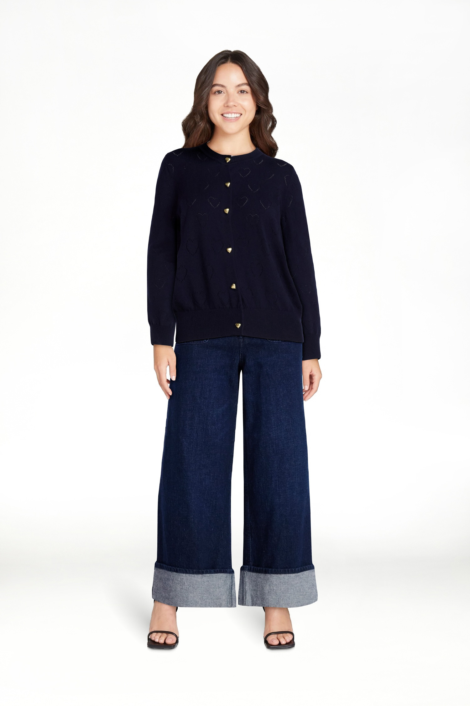 Free Assembly Women's and Women's Plus Heart Cardigan Sweater with Long Sleeves, Lightweight, Siz... | Walmart (US)