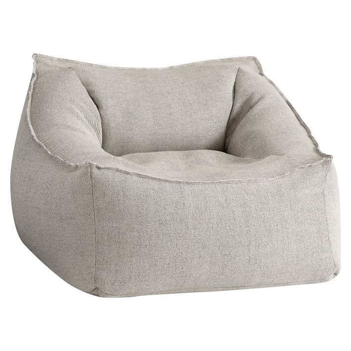 Boucle Twill Gravel Modern Lounger | Pottery Barn Teen