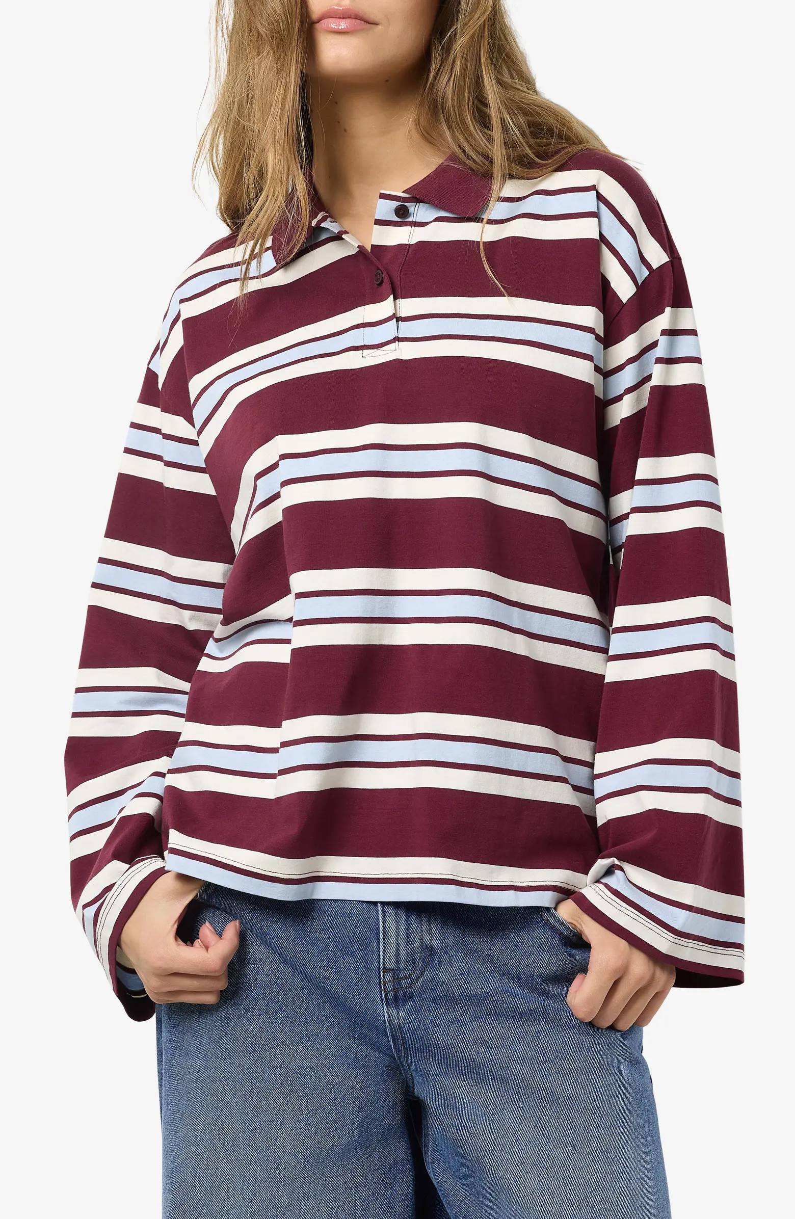 Noisy may Aura Long Sleeve Polo Shirt | Nordstromrack | Nordstrom Rack