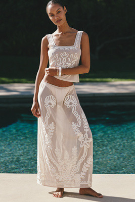 Celandine Embroidered Maxi Skirt | Anthropologie (US)