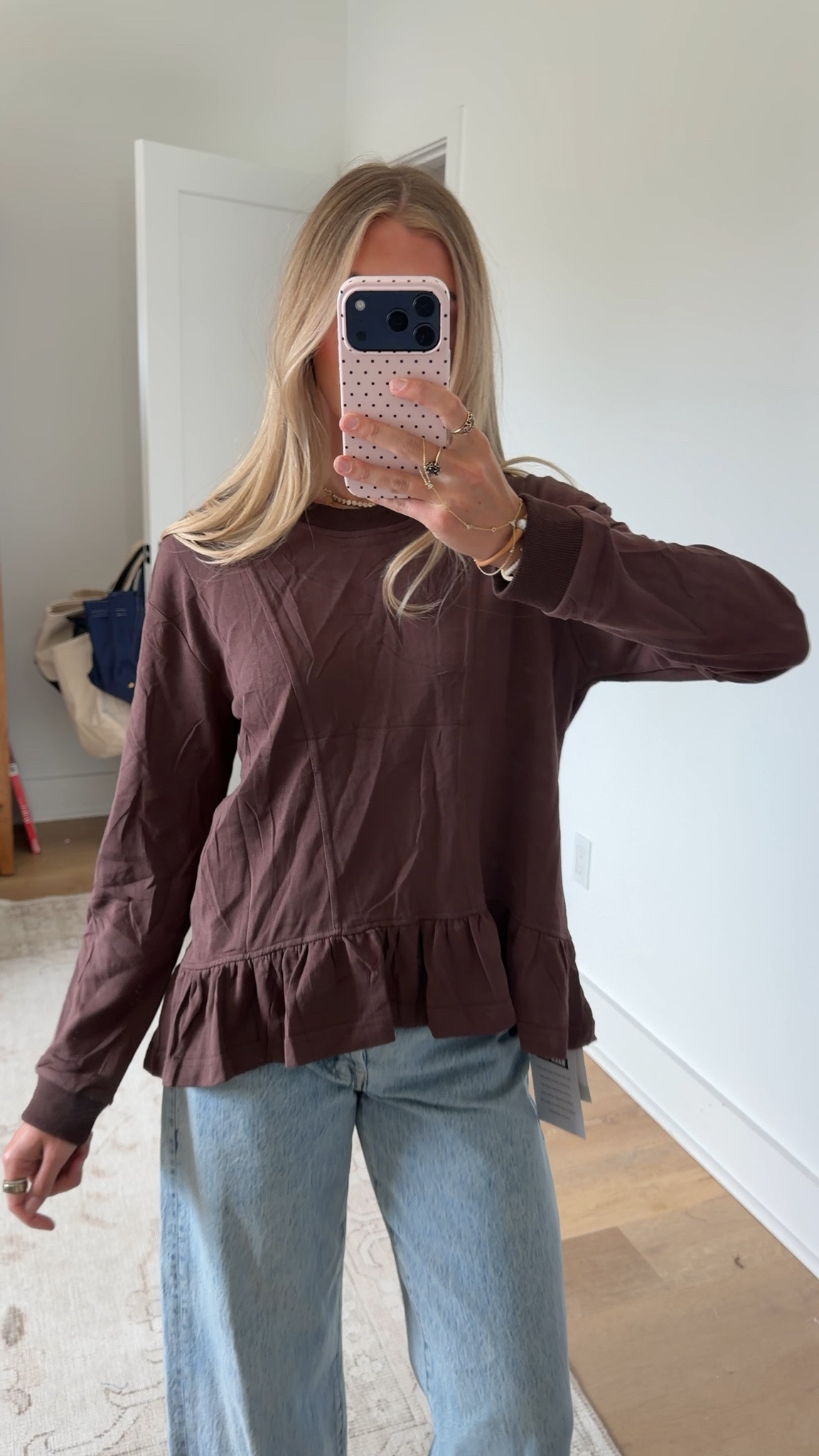 Amazon size small Watashi Women Ruffle Peplum Hem Cotton Pullover Sweatshirts
Casual Pleated Peplum Hem Cotton Blend Sweatshirt Crew Neck Drop Shoulder Long Sleeve Fall Top for Easy Everyday Layering

#LTKootd #LTKSaleAlert #LTKSeasonal