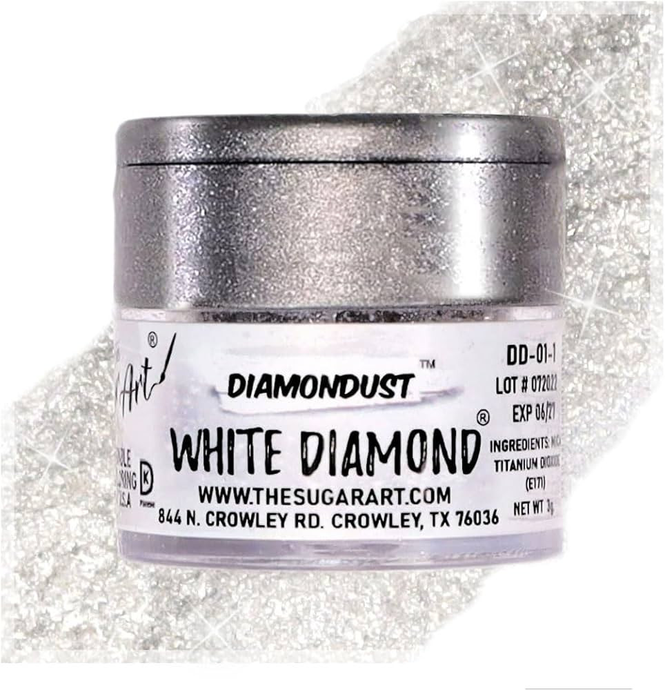 White Diamond Edible Glitter for Drinks, Cocktails, Cake Decorating, Strawberries, Chocolates & M... | Amazon (US)