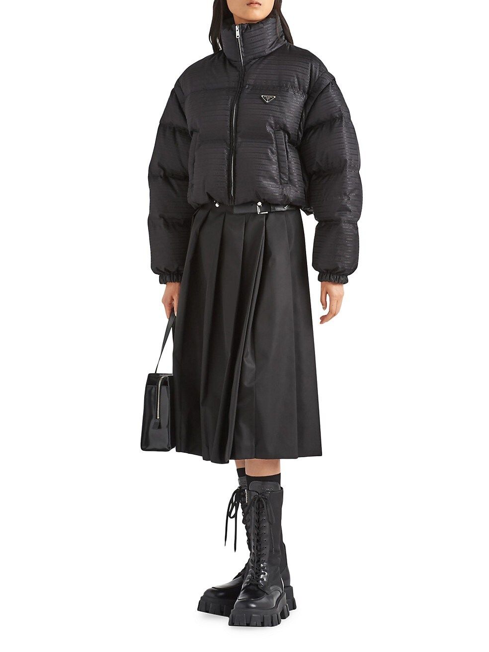 Prada Re-Nylon Cropped Hooded Down Jacket | Saks Fifth Avenue