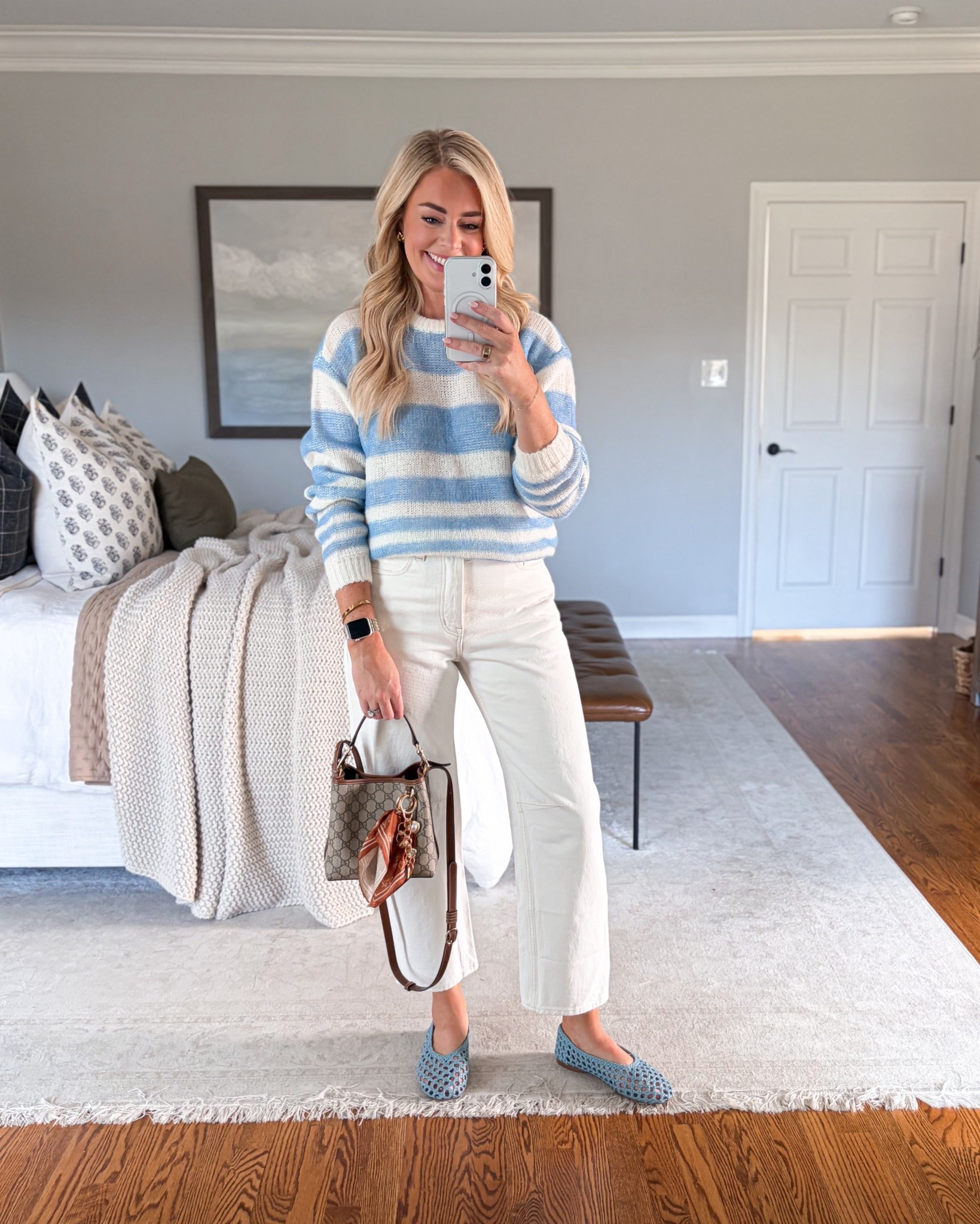 Wearing a small in the sweater and sized down one to a 26 in the jeans 

#LTKgrwm #LTKSeasonal #LTKootd