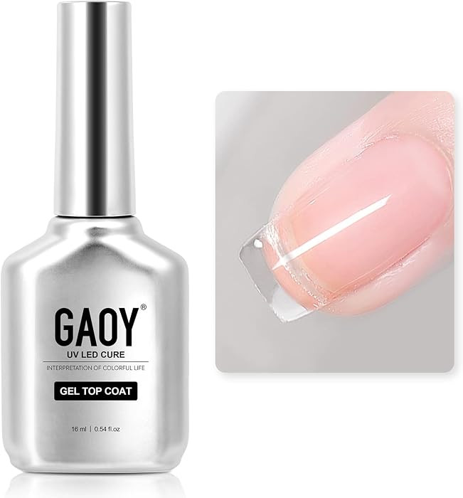 GAOY Top Coat for Gel Nail Polish, 16ml No Wipe Clear Finish, High Gloss Varnish for Long Lasting... | Amazon (US)