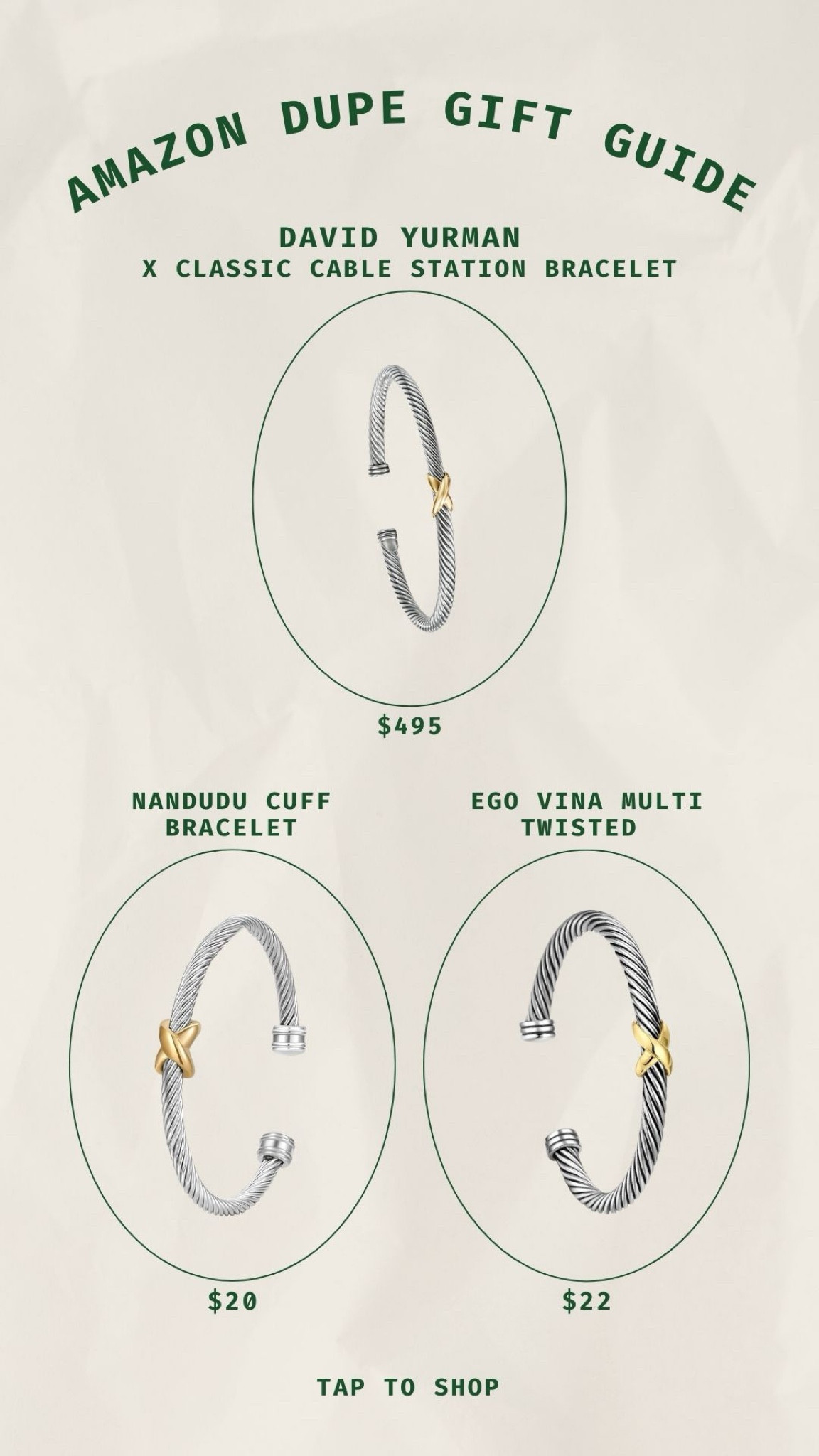 David Yurman & Amazon Dupe

#LTKWedding #LTKWorkwear #LTKFindsUnder100