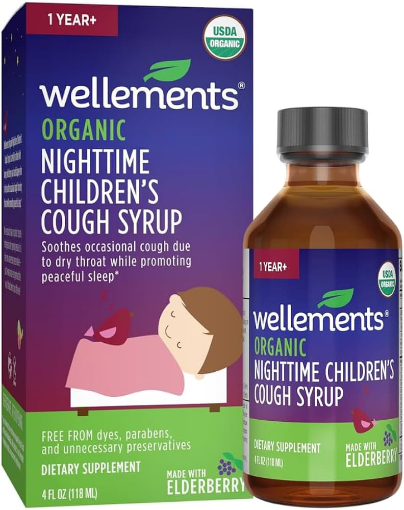 Wellements Organic Nighttime Children's Cough Syrup | Soothes Occasional Cough Due to Dry Throat ... | Amazon (US)