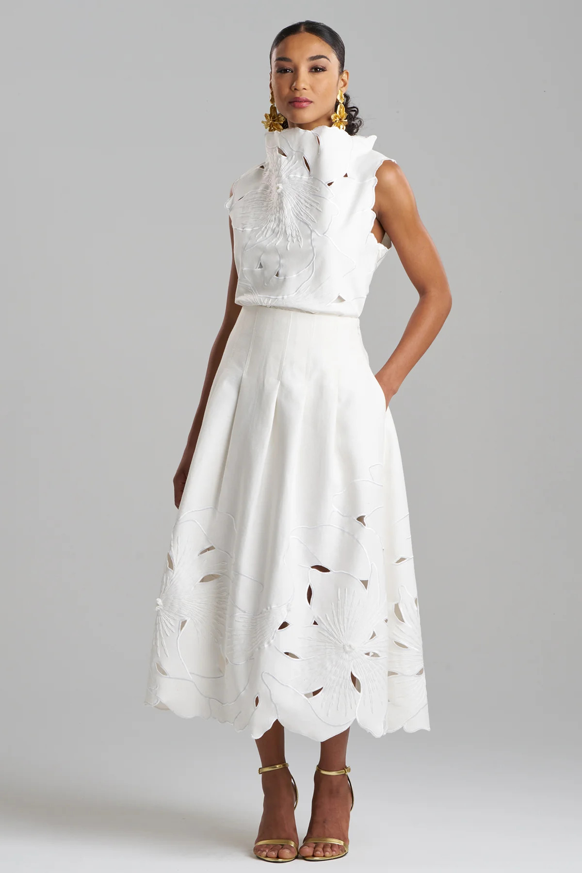 Couture Canvas Embellished Skirt | Natori