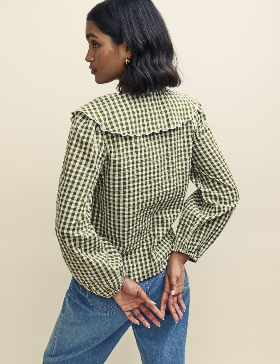 Green Gingham Peter Pan Collar Long Sleeve Blouse
  

  
    £55.00 | Nobody's Child
