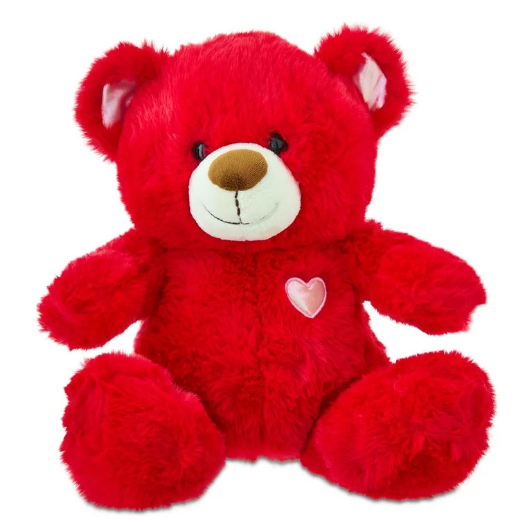 Medium Snuggly Bear Plush, Red, 10", Valentine's Day by Way To Celebrate | Walmart (US)