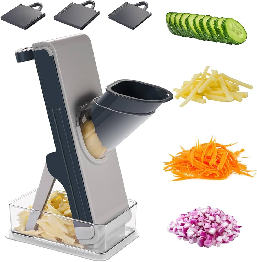 Safe mandoline slicer for kitchen, FEICO multifunctional vegetable cutter mandolin chopper for ve... | Amazon (US)