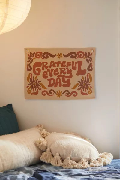 Sun Keep UO Exclusive Grateful Every Day Tapestry | Urban Outfitters (US and RoW)