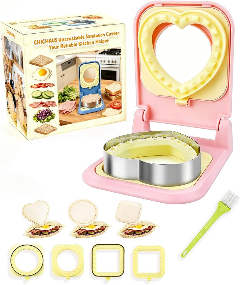 CHICHAUS 3-in-1 Uncrustable Sandwich Maker - Heart/Circle/Square Crustless Sandwich Cutter & Seal... | Amazon (US)