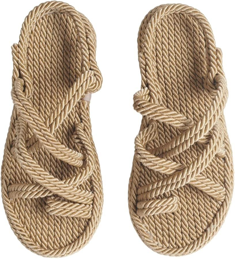 Boho Women's Sandals - Handmade Rope Sandals, Beach and Casual Wear | Stylish, Comfortable, Breat... | Amazon (US)