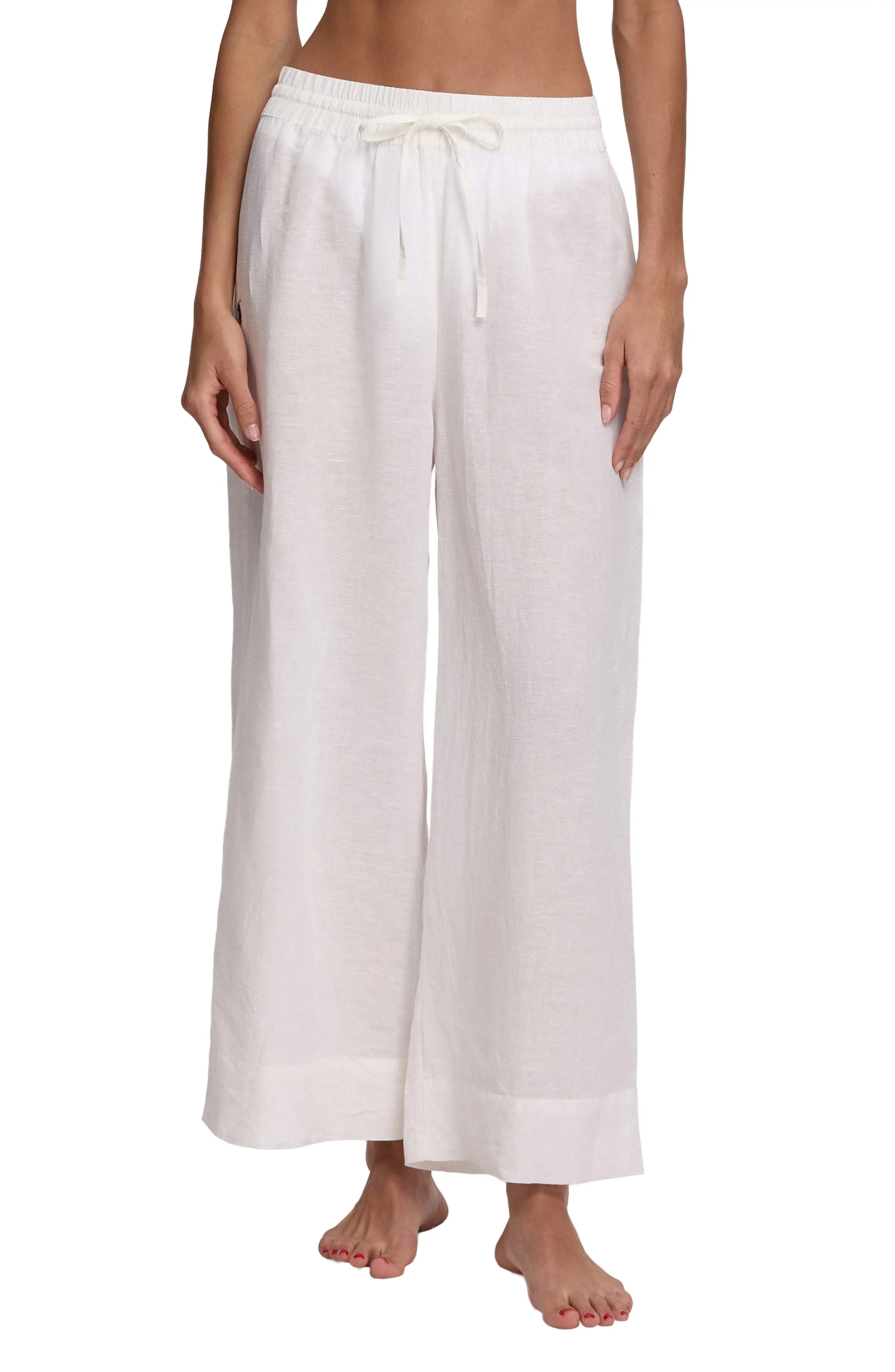 Wide Leg Linen & Cotton Cover-Up Drawstring Pants (Women) | Nordstrom | Nordstrom