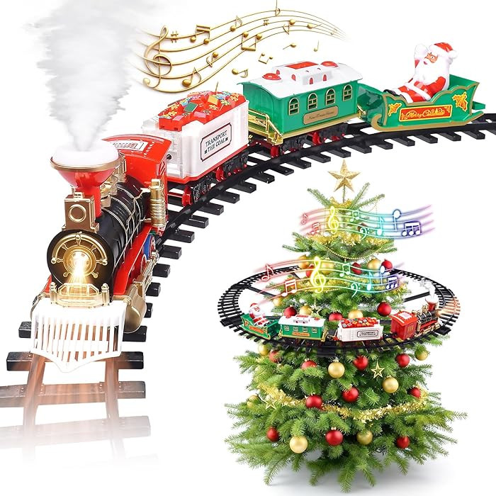 Christmas Train Set 2 in 1 Hanging Around The Tree Train Toys for Toddlers with Luxury Track & So... | Amazon (US)