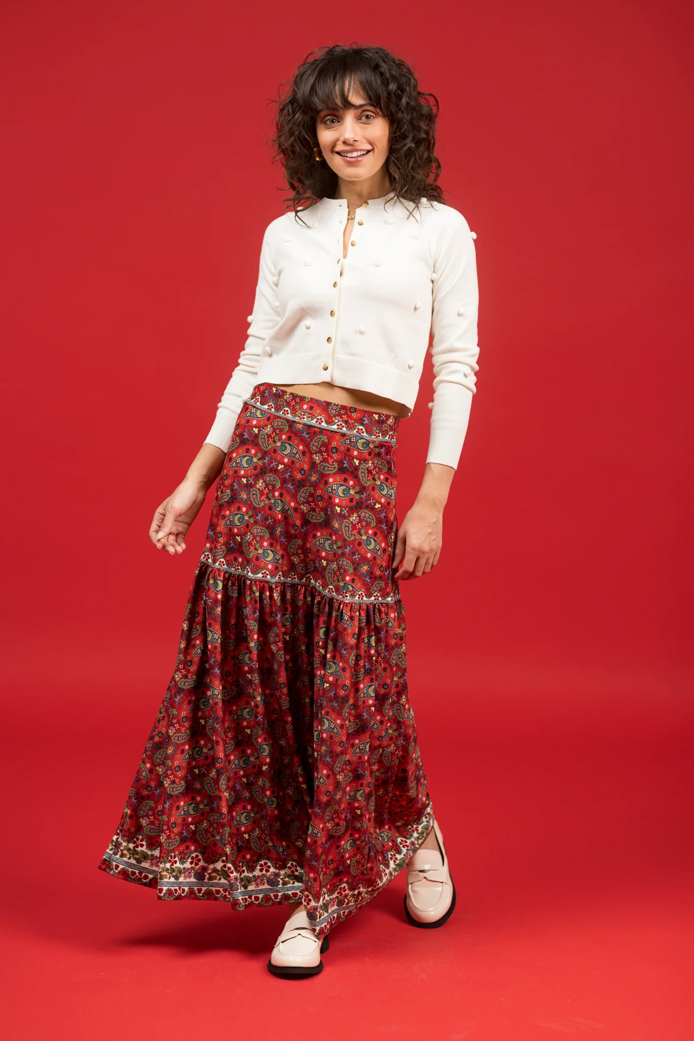 Faye Skirt - Nordic Paisley Multi | Smith and Quinn
