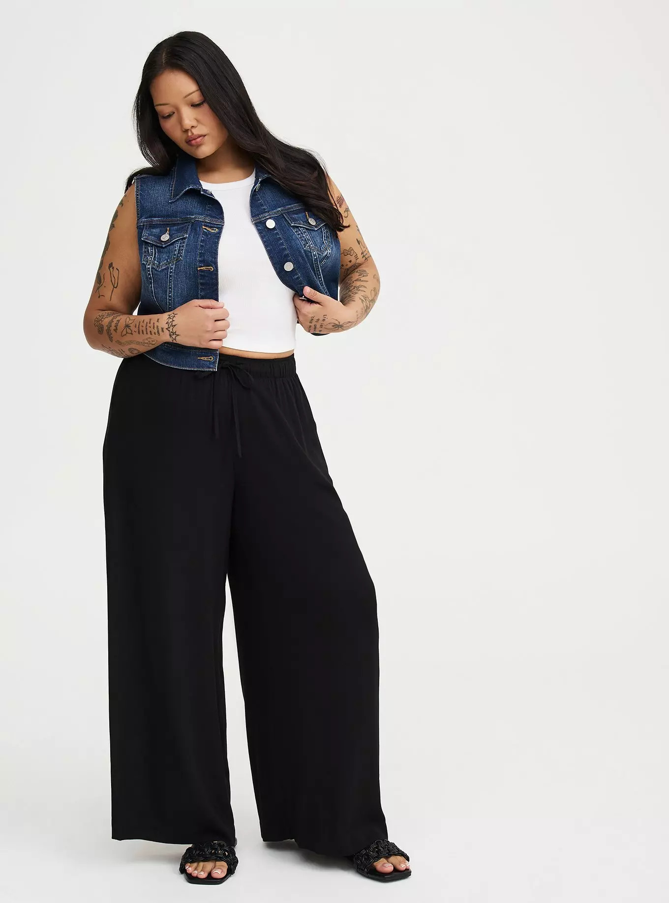 Pull-On High-Rise Gauze Wide-Leg Pant | Torrid (US & Canada)