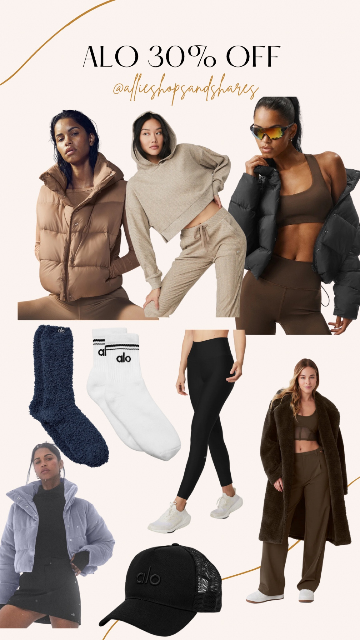 Alo yoga 30% off sale sitewide outerwear Alo hat Alo beanie Alo socks trendy athleisure 

#LTKfitness #LTKsalealert #LTKfindsunder100