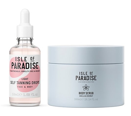 Isle of Paradise Super-Size Self-Tanning Drops w/ Scrub | QVC